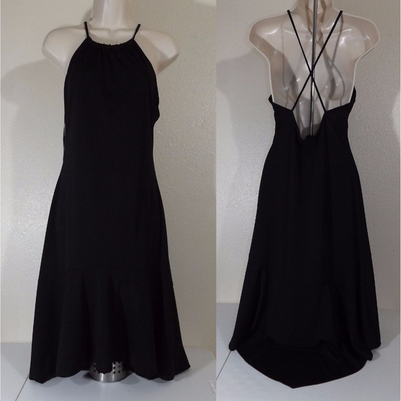 Breakin' Loose Dresses & Skirts - * Black Fit & Flare Dipped Hem X Back Halter Dress